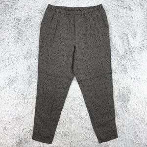 Eileen Fisher Large 100% Silk Gray and Black Print Pants